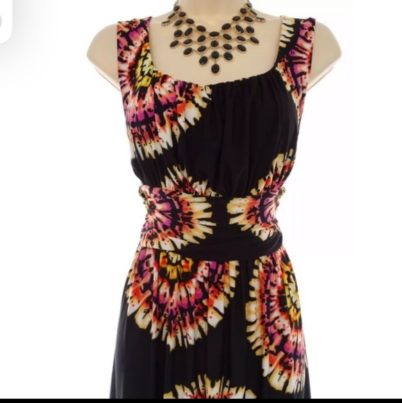 ▪️GORGEOUS SUNBURST TIE DYE PRINT MAXI DRESS▪︎Lrg - Picture 2 of 3